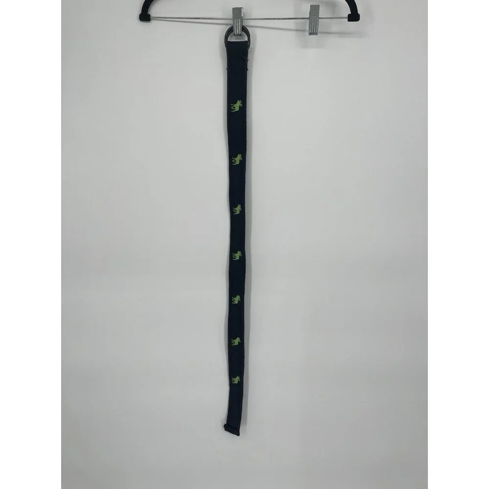 Abercrombie & Fitch Wide Blue Green Moose Logo‎ Cotton Web Belt - Size 8